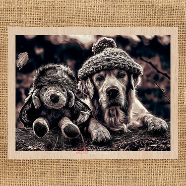 DOG AND TOY DOG laser-ready grayscale file 3DWave.us